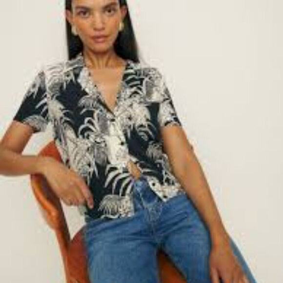 Reformation Tops - REFORMATION CUBA TROPICAL BUTTON DOWN SIZE SMALL 1257
